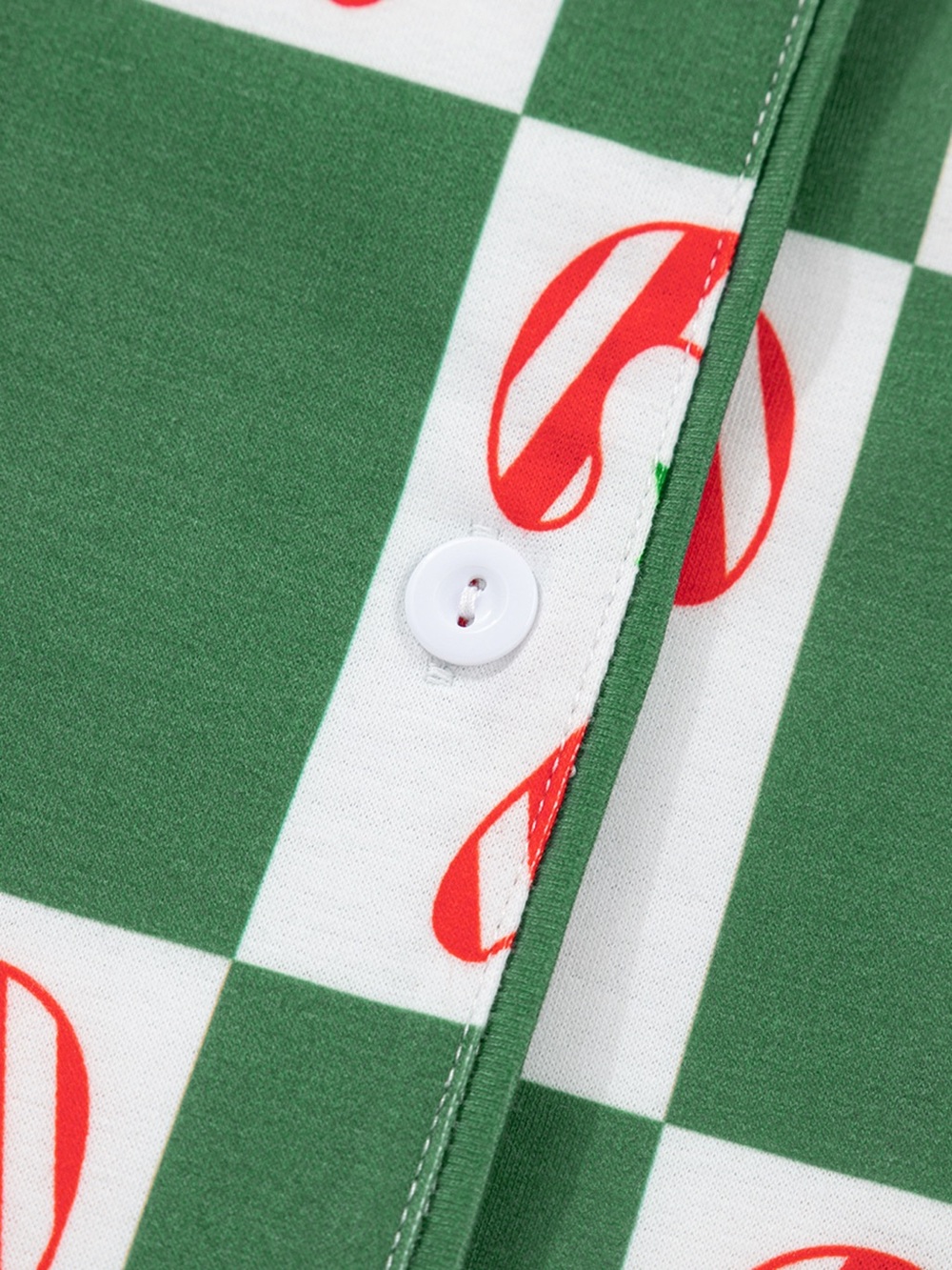 Candy Cane Checkered Pattern 2pcs Pajama Set - Picture 11 of 14